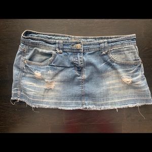 Distressed Jean Skirt